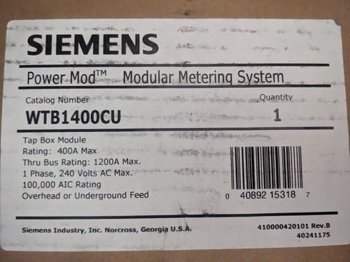 Siemens 400a single - single, phase